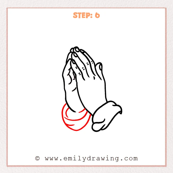 how to draw a praying hands - Step 6